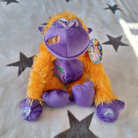 Krazy Monkeys - Makes Monkey Sound When Pressed Purple/Orange Suction Cup Hands - Picture 1 of 12